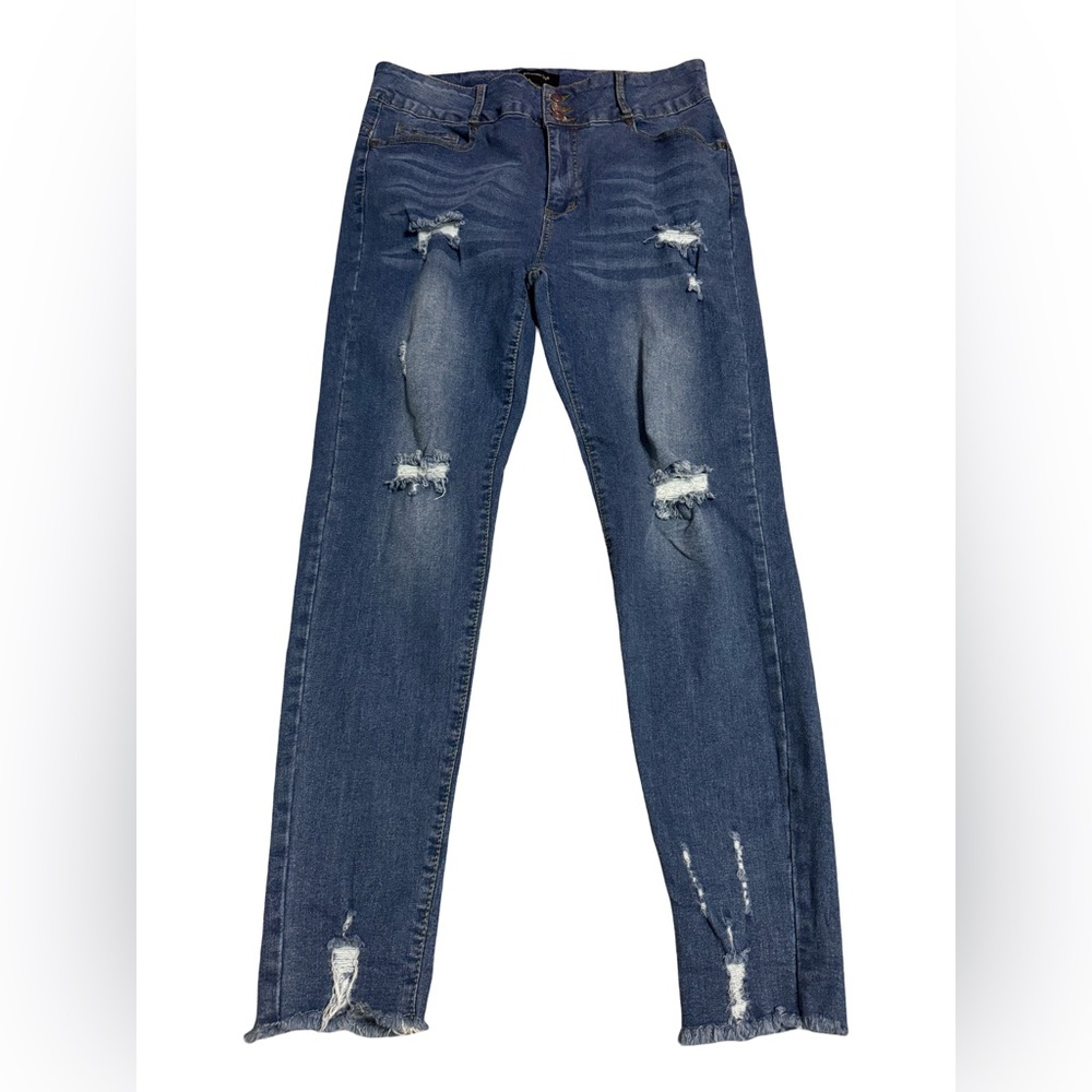 Sneak Peek Ripped Indigo Skinny Jeans